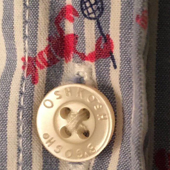 OSHKOSH Button Front Lobsters Play Badminton Shirt - Picture 5 of 14